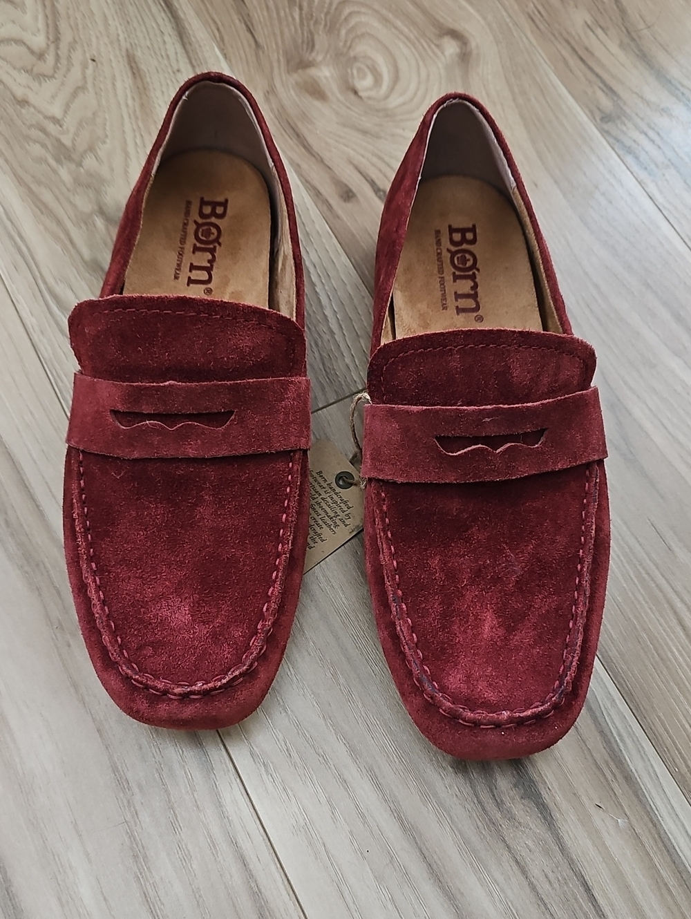 Born Men's Red Suede Penny Loafers